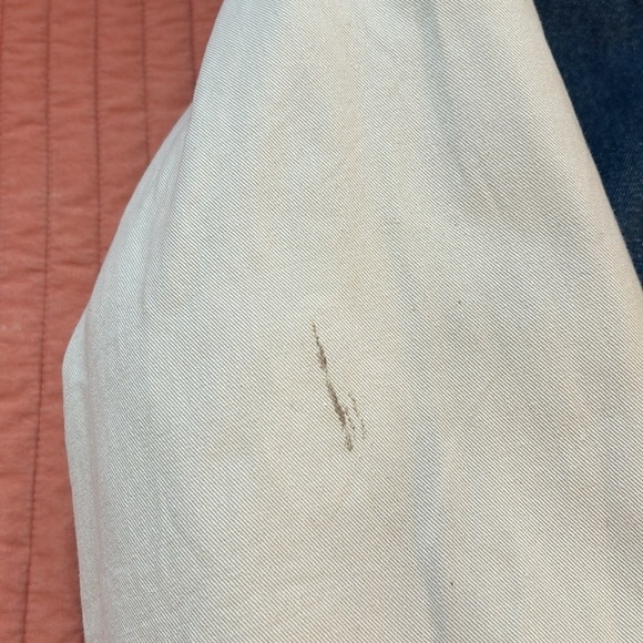 Vintage Denim Trucker Varsity Bomber Jacket Puff Quilted lining Mens Large - Picture 13 of 16